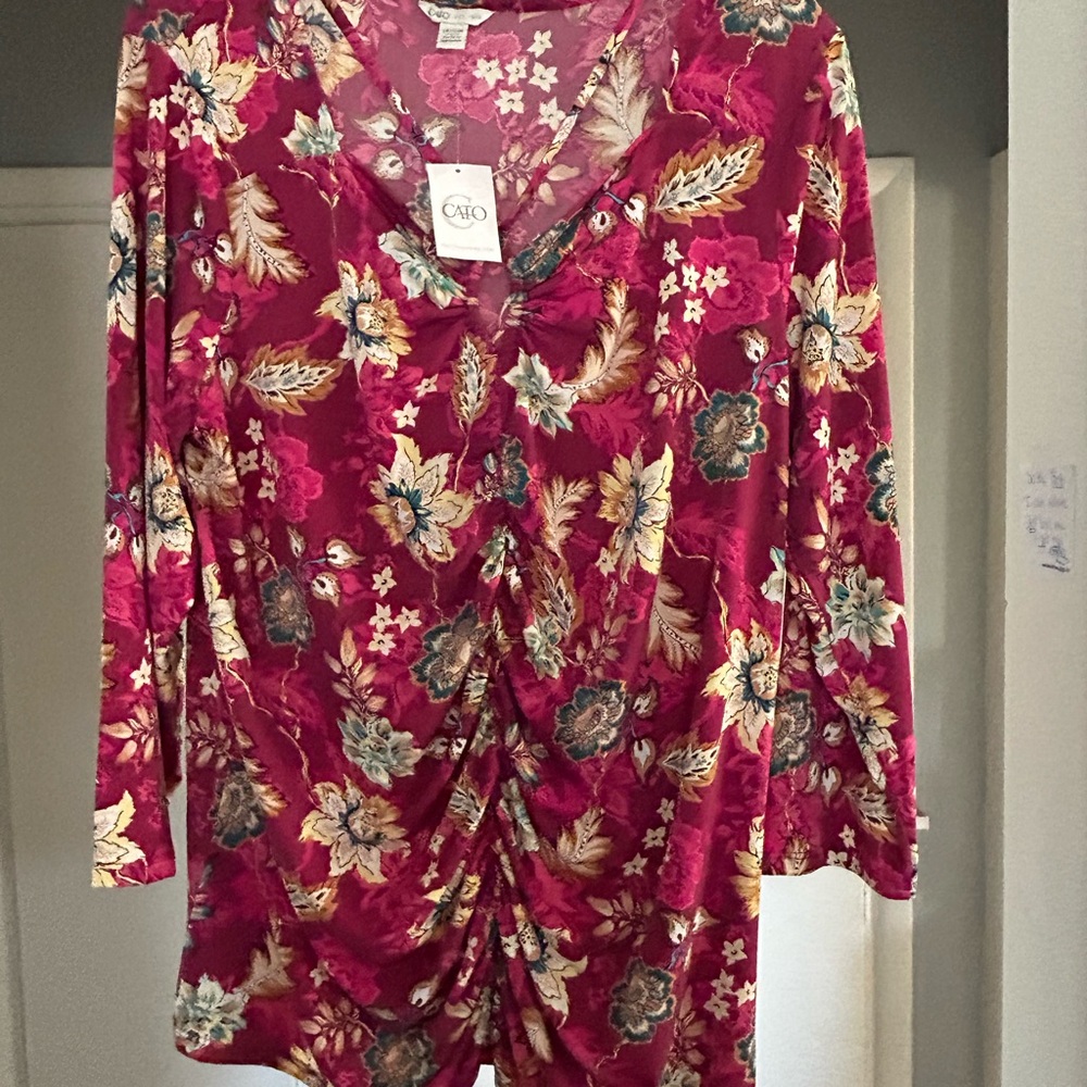 Cato Women's Floral Top - Red